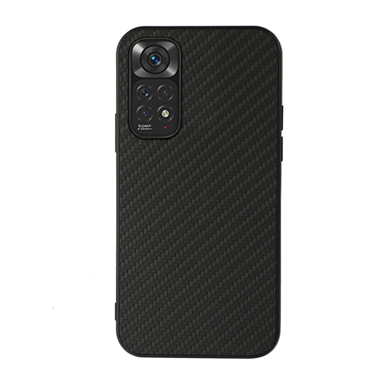 Black carbon fiber texture shockproof phone case, camera cutout and raised edges