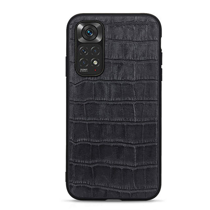 Black crocodile-texture shockproof phone case with camera cutouts and textured finish