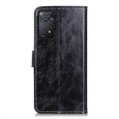 Black textured leather phone case with cutout for camera and access buttons.