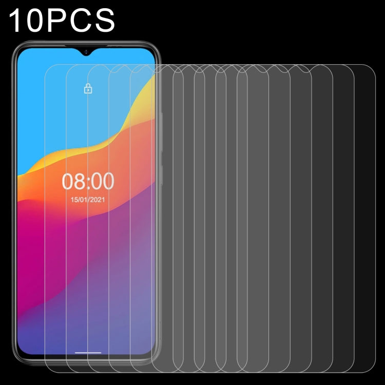 10-pack tempered glass screen protectors aligned for curved phone display and 2.5D edges
