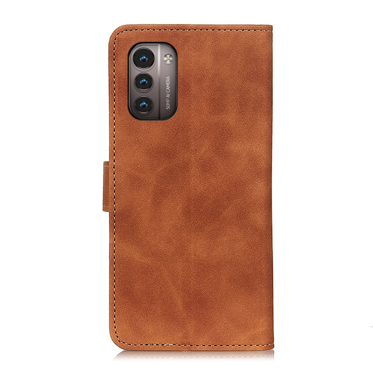 Brown leather folio phone case with cutouts and camera opening
