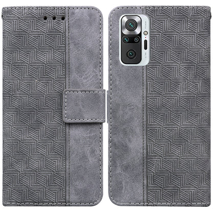 Grey geometric embossed leather wallet phone case with magnetic flap and card slot