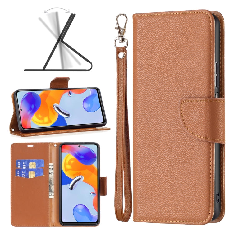 Brown textured leather horizontal flip phone case with wrist strap and card slots