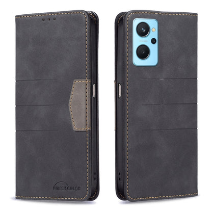 Gray-black leather phone case with magnetic flip and card pocket, side cutouts