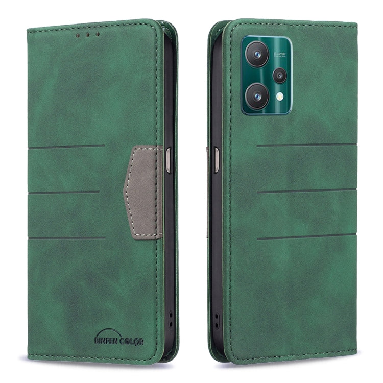 Magnetic leather phone case, green with flip cover and card-style pocket