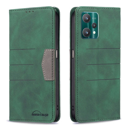 Magnetic leather phone case, green with flip cover and card-style pocket