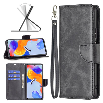 Dark grey lambskin flip wallet phone case with wrist strap and card slots
