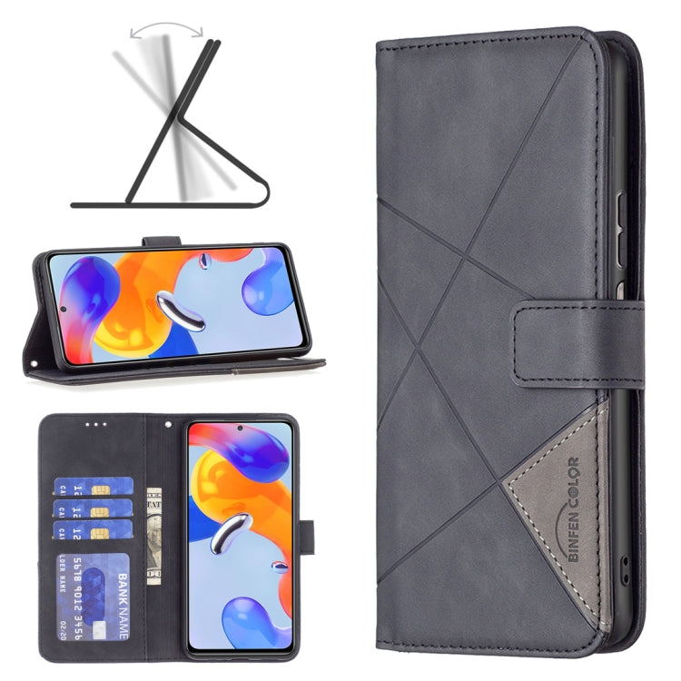 Grey leather wallet phone case with rhombus pattern, magnetic flip cover, card slot