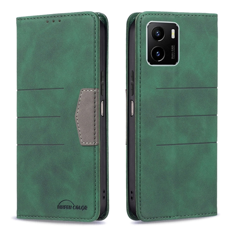 Magnetic leather phone case with card slot, green folio with flap and camera cutout