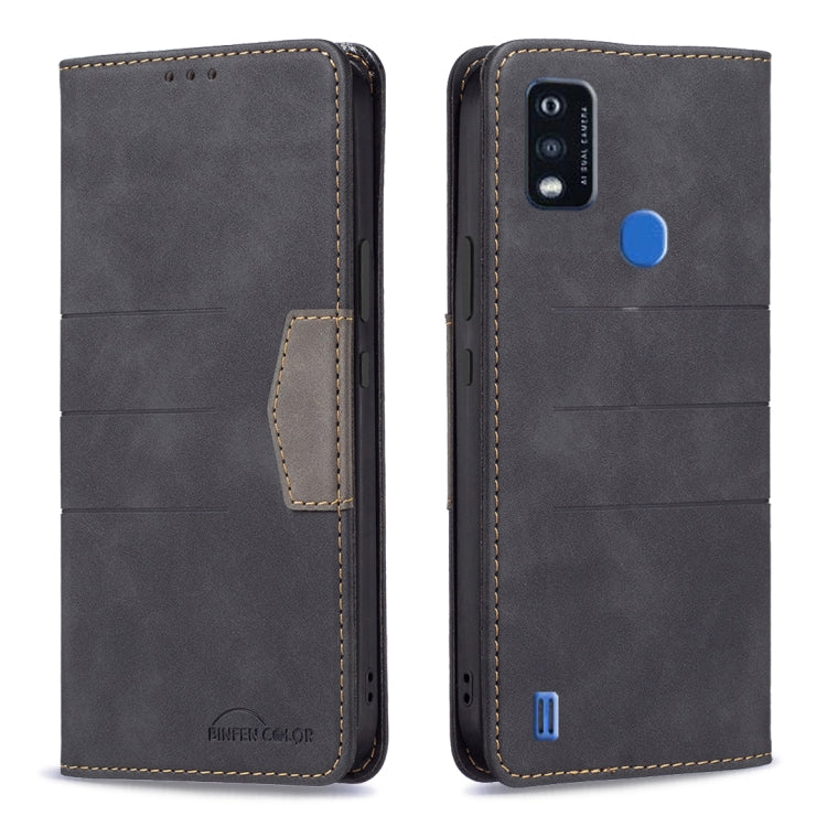 Magnetic leather phone case with card slot, dark gray folio with magnetic snap and camera cutout