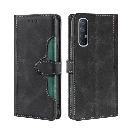 Leather phone wallet case with magnetic buckle, black exterior and teal accent, cutouts.