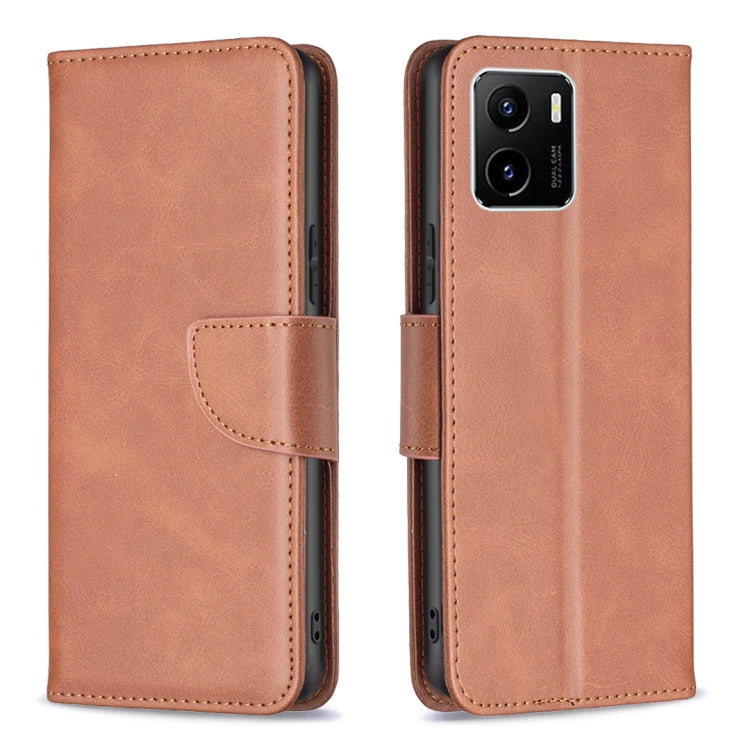 Brown flip leather phone case with magnetic closure and card slot