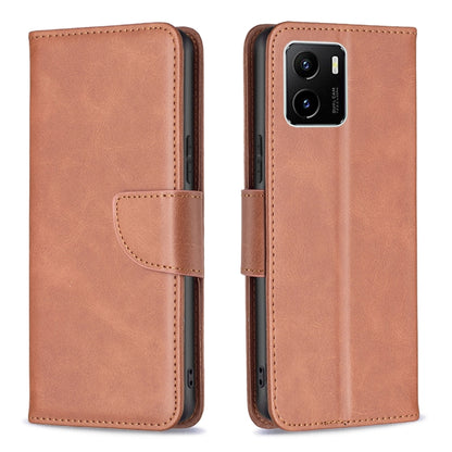 Brown flip leather phone case with magnetic closure and card slot