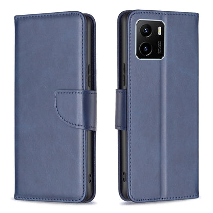 Blue flip leather phone case with magnetic closure and card slot