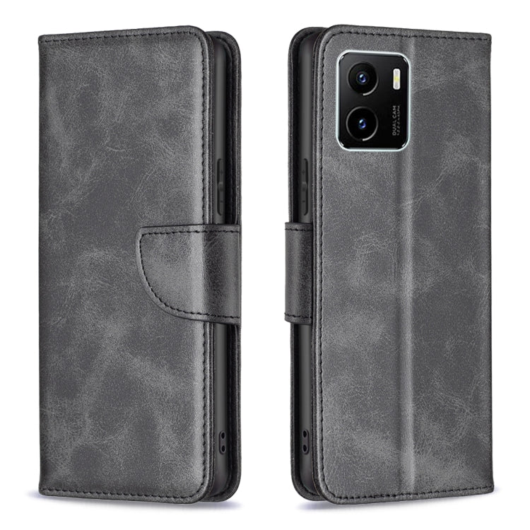 Black flip leather phone case with magnetic closure and card slot