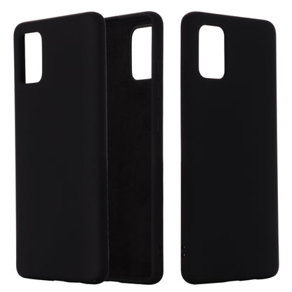 Liquid silicone phone case, full coverage, shockproof design with cutouts (black).