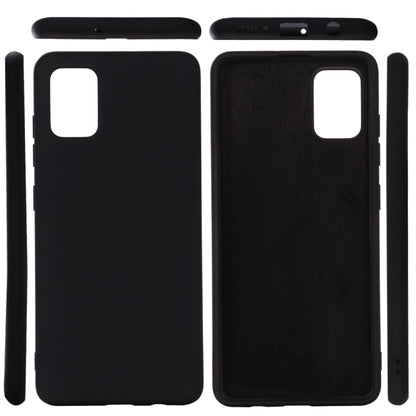 Liquid silicone phone case set showing front and back cutouts (black).