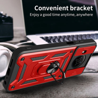 Nokia X100 rugged sliding phone case, red/black with built-in rotating bracket