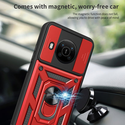 Nokia X100 rugged phone case, red/black with magnetic car mount and camera protection