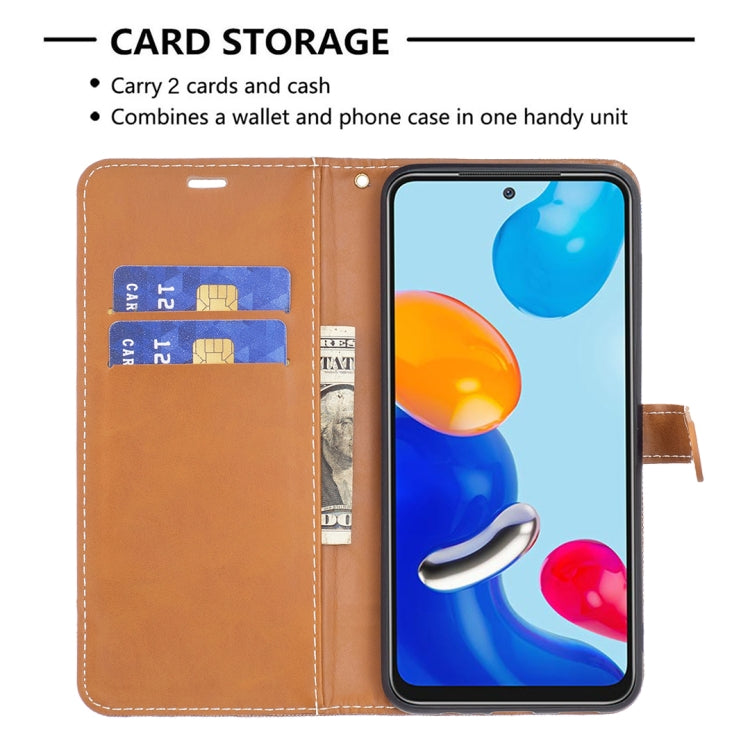 Tan wallet phone case with two card slots and cash pocket, phone inside