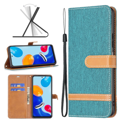 Teal fabric wallet phone case with tan card slot and wrist strap, slim cover design
