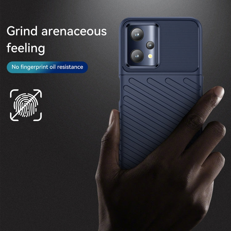 Blue TPU phone case with camera cutout and textured back grip for OPPO Realme models