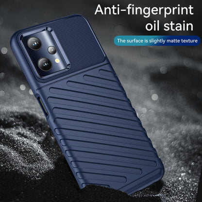 Blue textured TPU phone case with anti-fingerprint matte finish and camera cutout