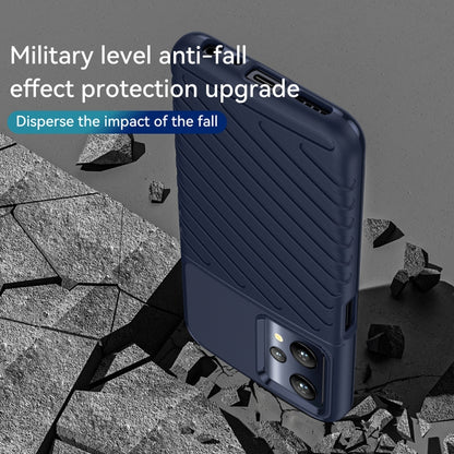 Blue TPU phone case with rugged textured back for impact-dispersing protection