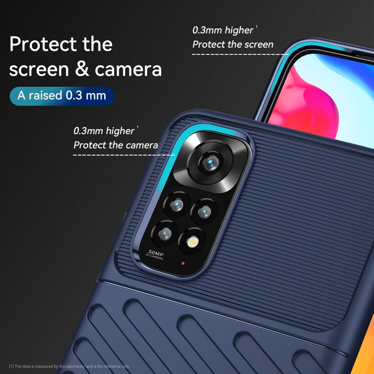 Blue TPU shockproof phone case with raised screen and camera protection