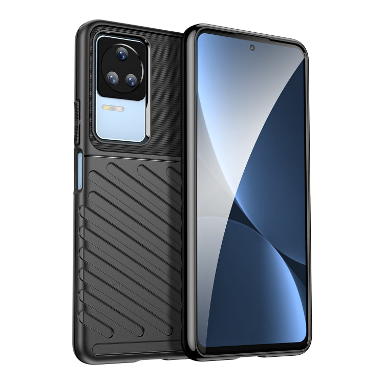 Black TPU shockproof phone case with ridged back and camera cutout