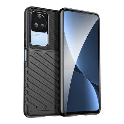 Black TPU shockproof phone case with ridged back and camera cutout