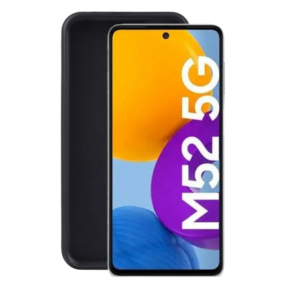Black TPU phone case for Samsung Galaxy M53, raised camera and button cutouts