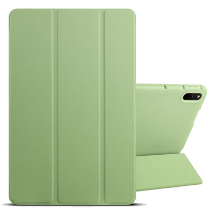 Light green three-fold folio tablet case with stand, side camera cutout