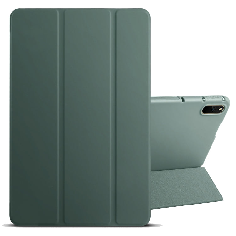 Dark blue three-fold folio tablet case with stand, side camera cutout