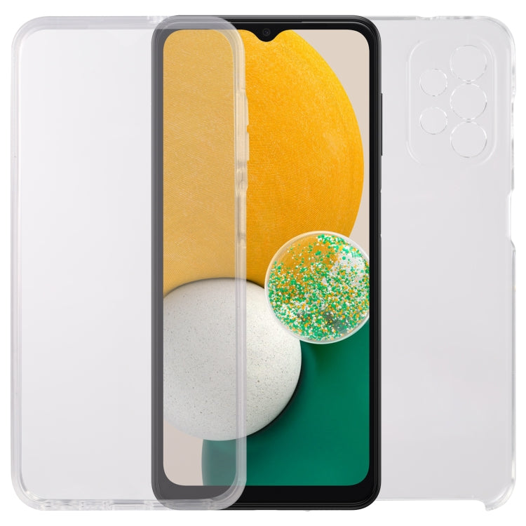 Transparent double-sided phone case with side bumper strip and camera cutout for Galaxy phone