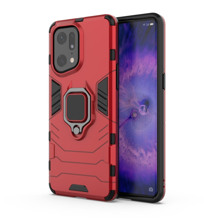 Magnetic ring phone case with TPU cover, red back with silver ring stand