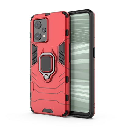 Red rugged phone case with magnetic ring holder for smartphone