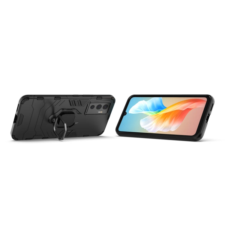 Rugged phone case with magnetic ring holder, slim front and back angle