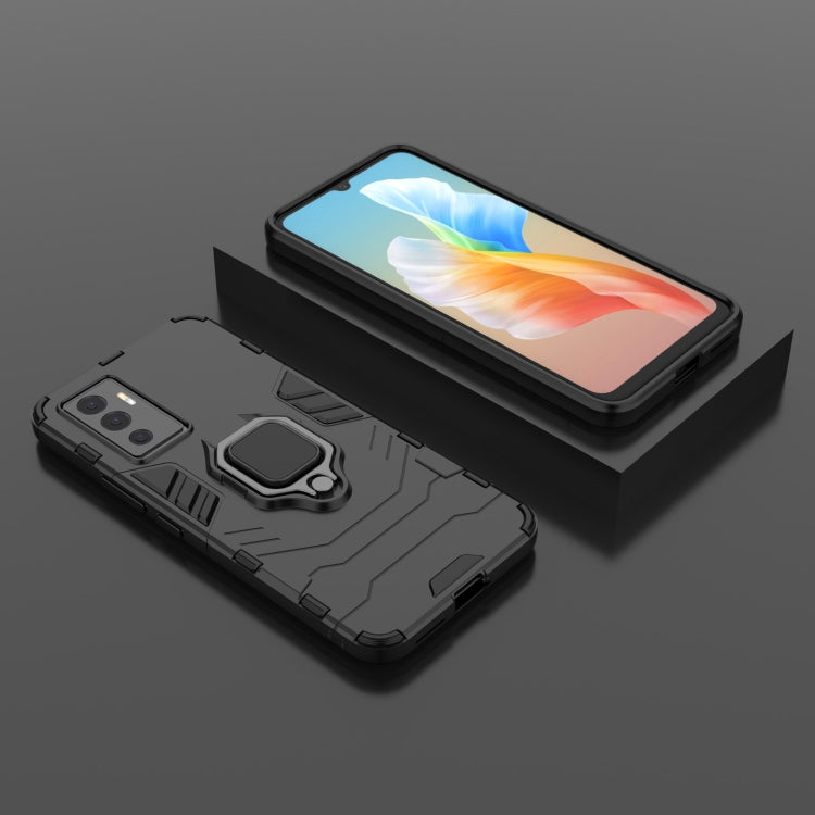 Rugged phone case with magnetic ring holder, laid-back phone and case set