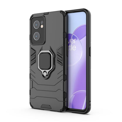 Dark gray rugged phone case with magnetic ring holder, front and back coverage
