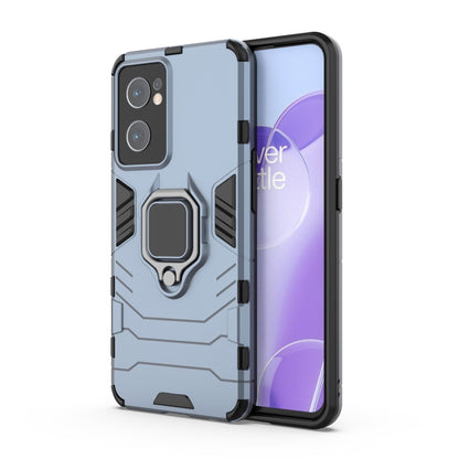 Magnetic ring phone case with TPU cover, light blue back with silver ring stand
