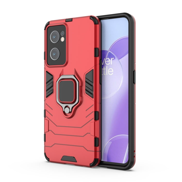 Magnetic ring phone case with TPU cover, red back with silver ring stand