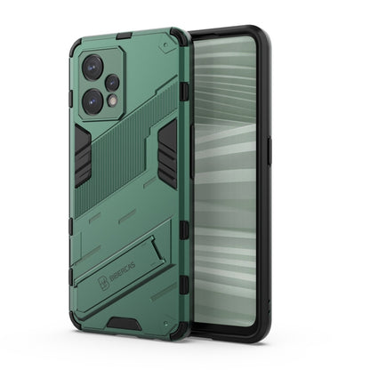 Rugged green phone case with textured grip and camera cutout