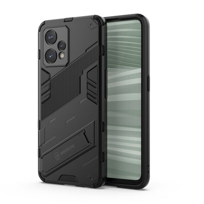 TPU shockproof phone case with invisible holder, black rugged armor design