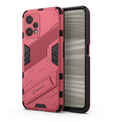 TPU shockproof phone case with invisible holder, pink rugged armor design