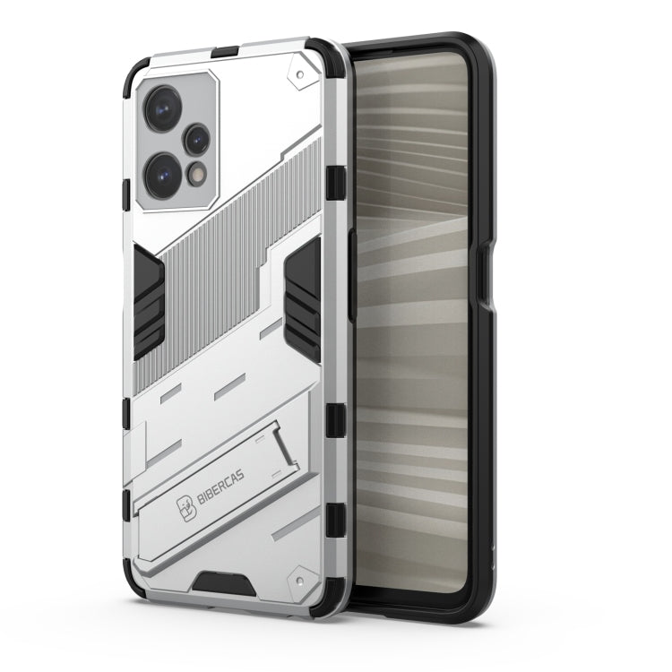 TPU shockproof phone case with invisible holder, white rugged armor design
