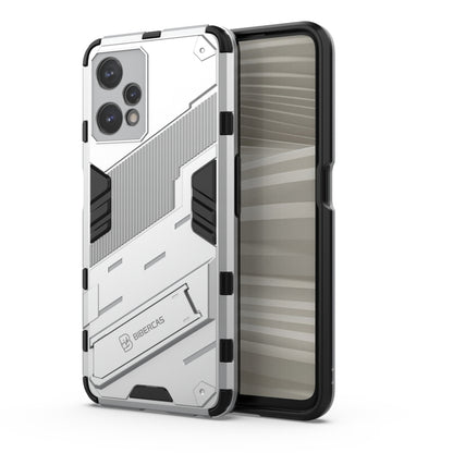 TPU shockproof phone case with invisible holder, white rugged armor design
