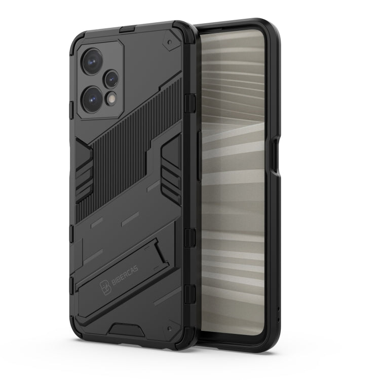 Black rugged armor phone case with textured grip and raised screen and camera edges