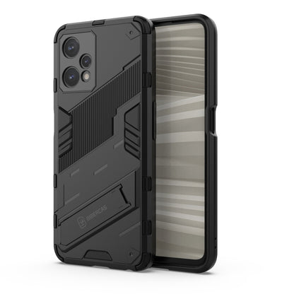 Black rugged armor phone case with textured grip and raised screen and camera edges
