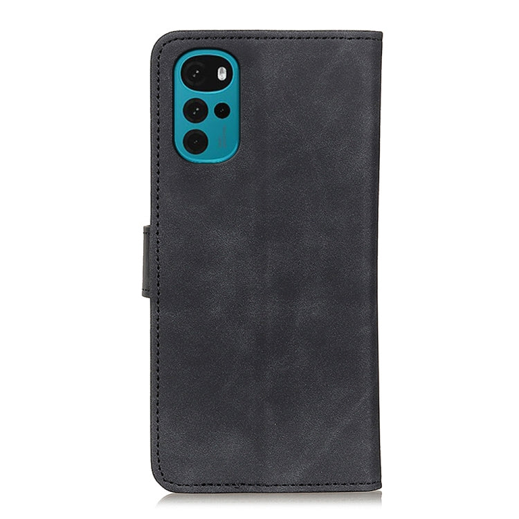 KHAZNEH black leather phone folio case with camera cutout and smooth front